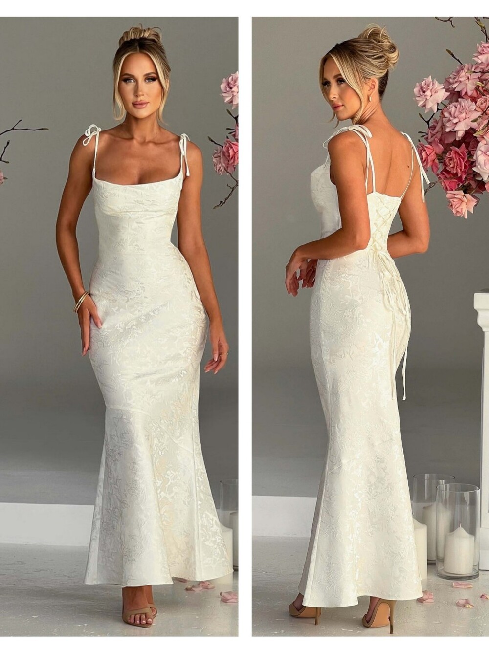 Babyboo Fashion Whitney Maxi Dress jacquard Ivory Medium